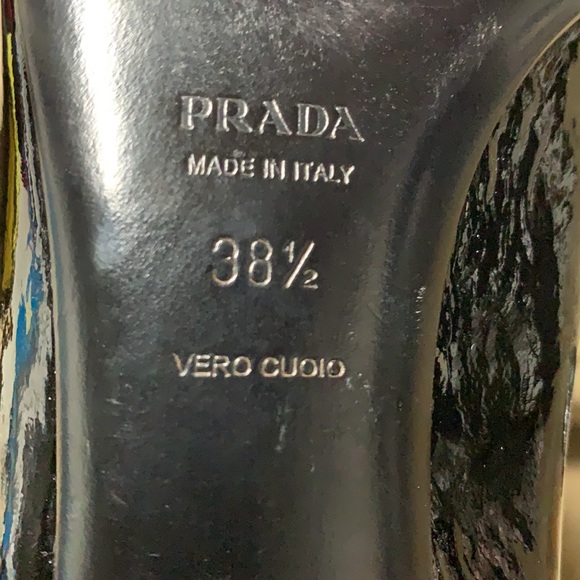 Prada Patent Leather Black Classic Pumps Stilettos Shoes Sz 38.5 - Picture 11 of 12